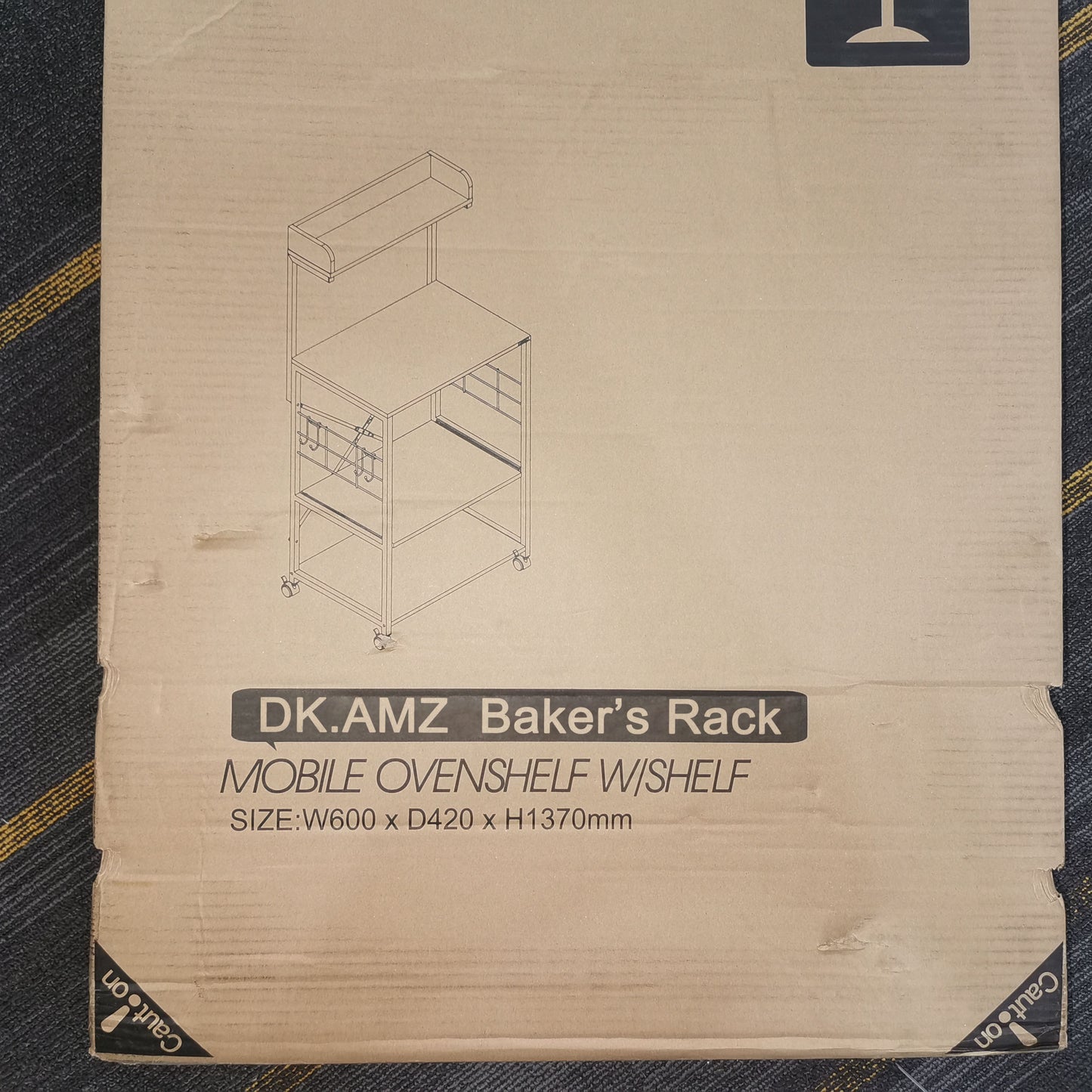DK.AMZ Standing Bakers Rack Kitchen Corner Shelf Home Decorative Multilayer Trapezoidal Frame Shelf
