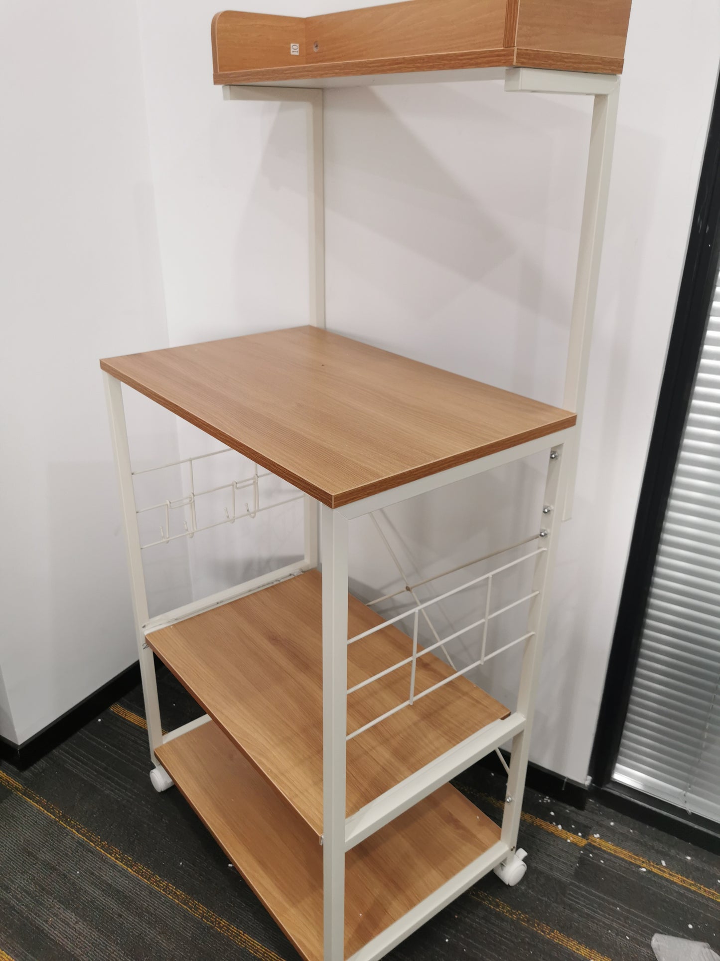 DK.AMZ Standing Bakers Rack Kitchen Corner Shelf Home Decorative Multilayer Trapezoidal Frame Shelf