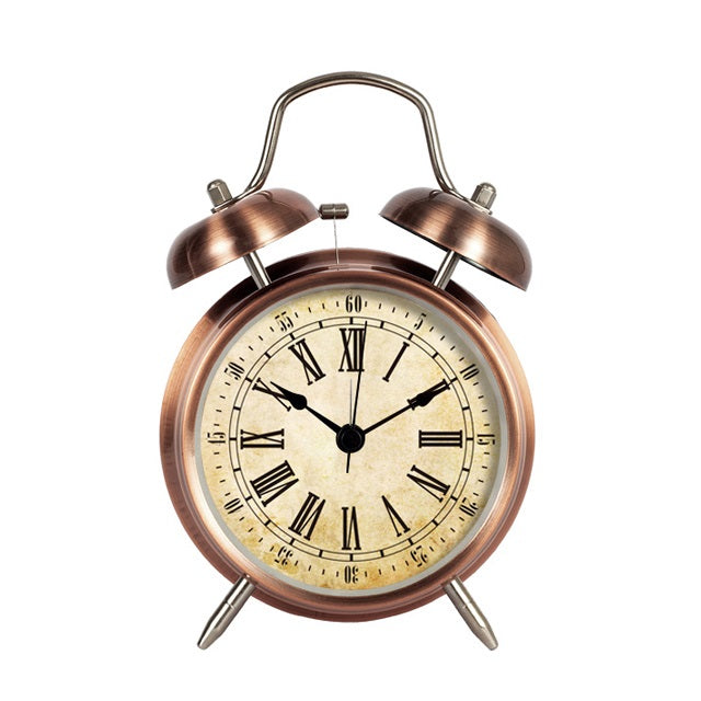 Happy makers Medium Size Copper Finishing Double Bells Alarm Clock New Design Clock Vintage