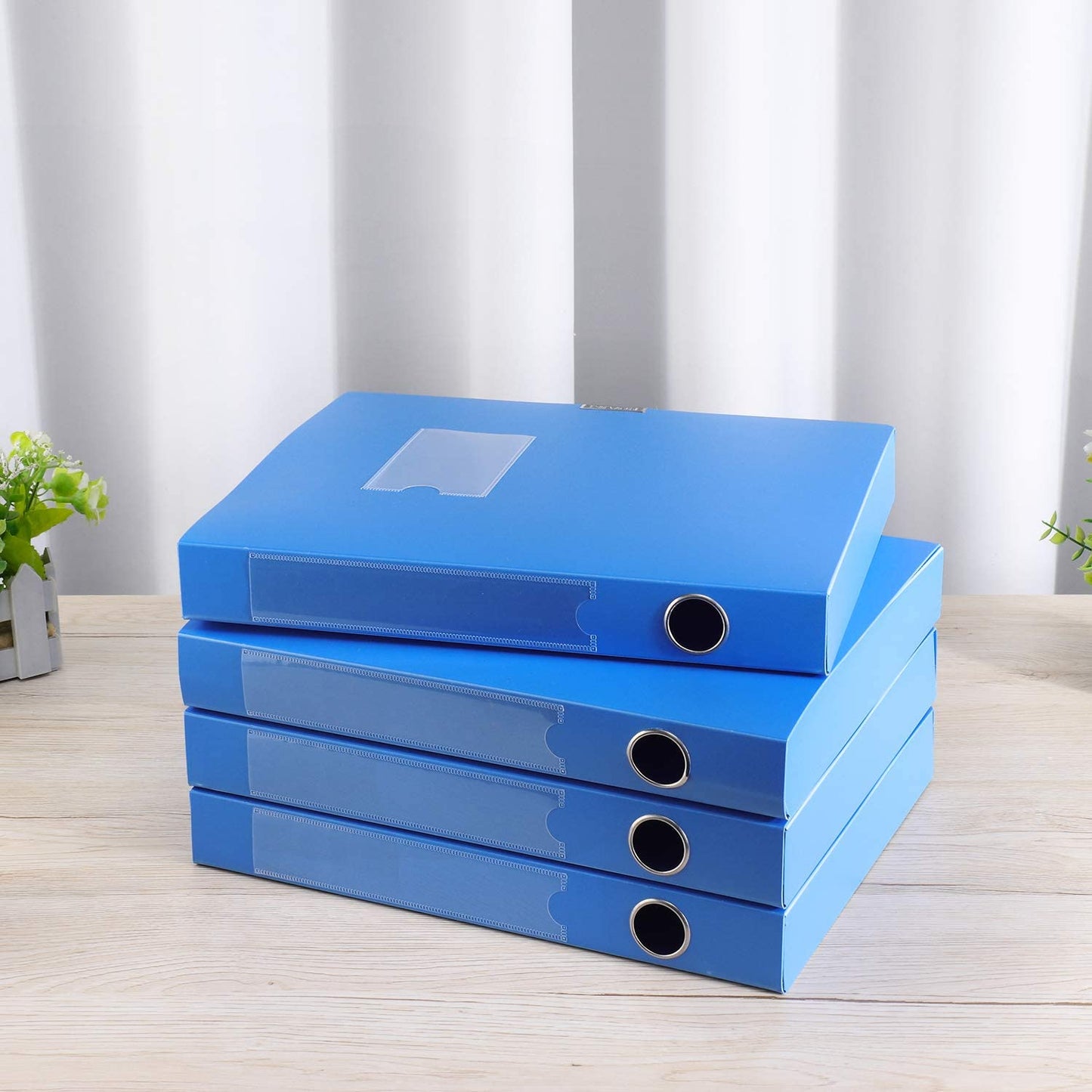 DZMSMZ Office stationery A4 Business Archive Hard Cover File Folder Storage File Boxes (Pack of 4)