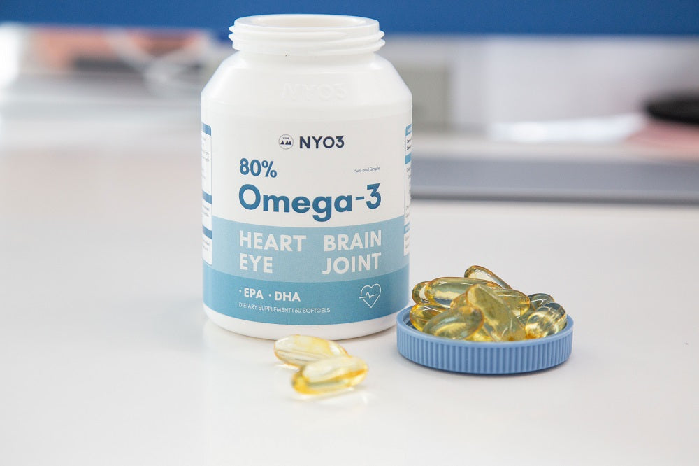 NYO3 80% Omega-3 Fish Oil contains certified pure Southern Pacific Anchovy oil