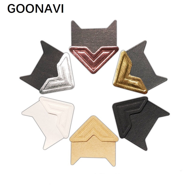 GOONAVI 264 PCS Self-Adhesive Paper Photo Mounting Stickers Corners for Scrapbooking Album