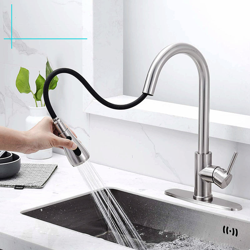 costimos Pull Down Sprayer Single Handle Kitchen Sink Faucet 304 Stainless Steel Kitchen faucet