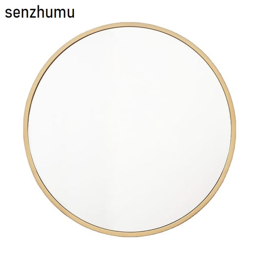 senzhumu Modern Luxury Oversized Round hanging Hotel Bathroom Mirrors Decorative customize living room Antique Gold Wall Mirror