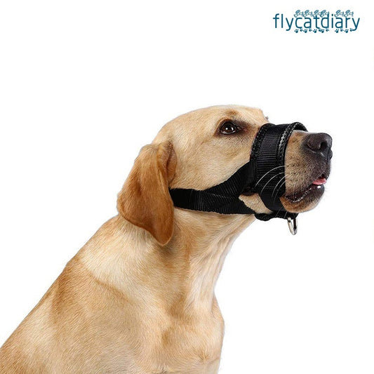 flycatdiary Adjustable Soft Padded Quick Fit Comfortable Nylon Dog Muzzles, Anti Biting Training Stop Chewing Barking